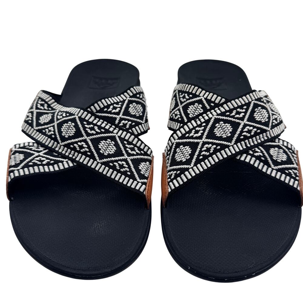 Reef Ortho X Textile Boho Southwestern Slides Slip On Sandals Women's Size 10